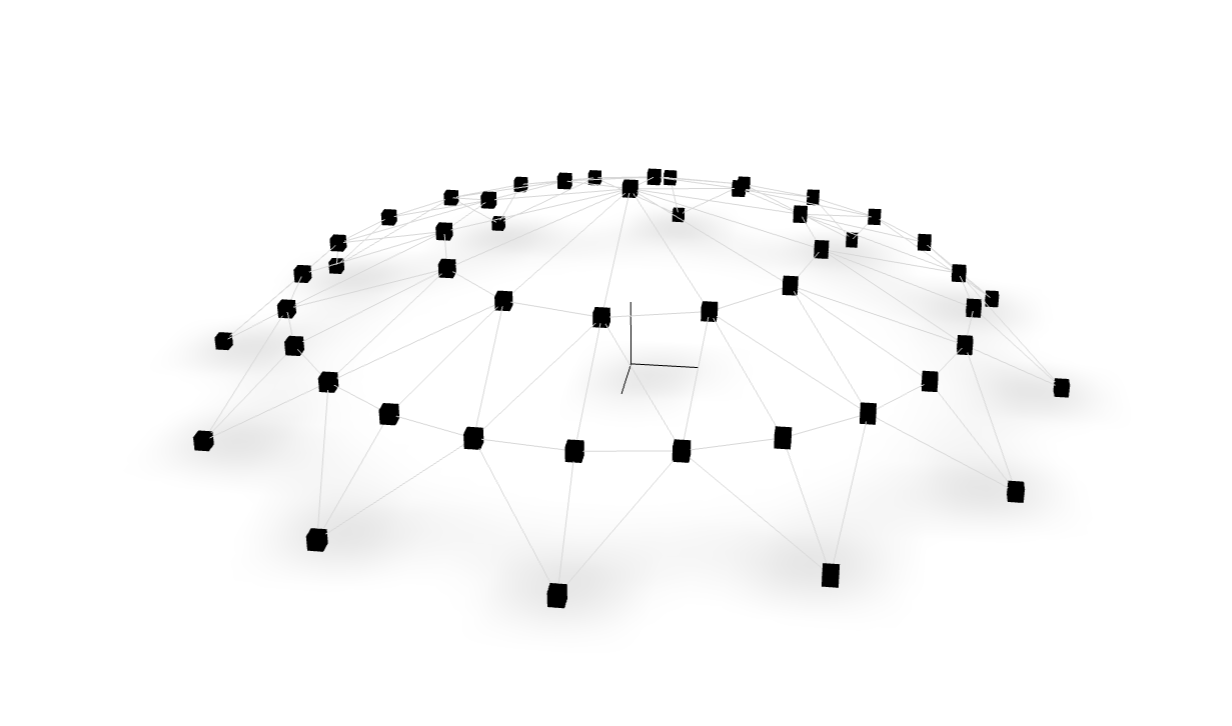 3D rendering of the 120-bar truss model.